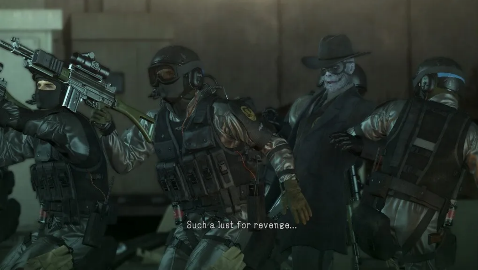 Skull Face being dragged away as he wonders, "Such a lust for revenge..."